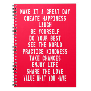 Make It A Great Day Graphic Design By Artinspired Spiral Notebook