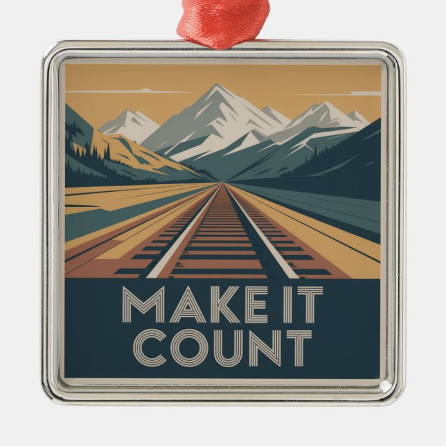 Make It Count Metal Tree Decoration (Front)
