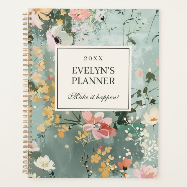 Make it Happen Florals Planner (Front)