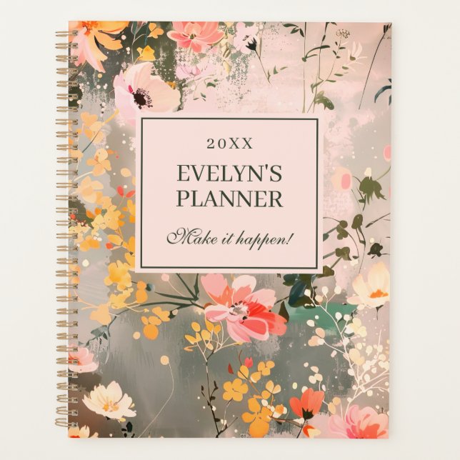 Make it Happen Florals Planner (Front)