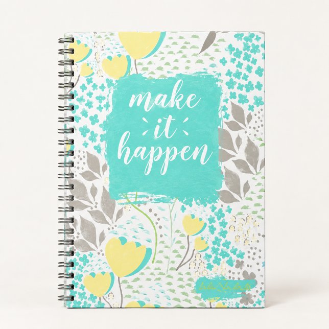 Make It Happen Inspirational Floral Notebook (Creator Uploaded)