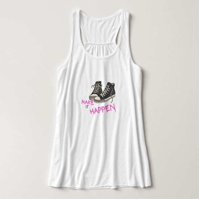 Make It Happen – Motivational Quote Design Singlet (Design Front)