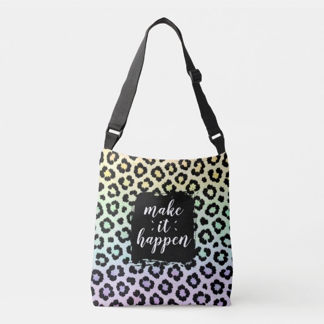 Make It Happen Pastel Leopard Print Tote (Front)