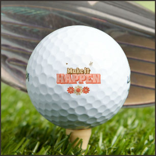 Make it Happen Retro Style Golf Balls
