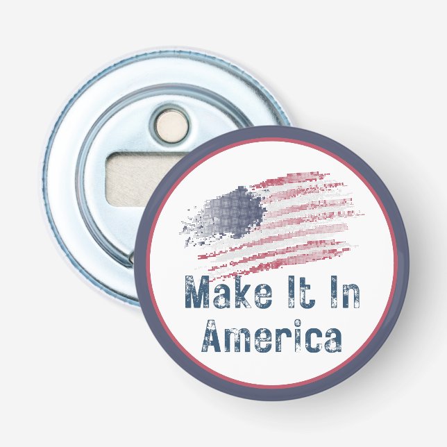 Make It In America Stylised Flag Bottle Opener (Front)