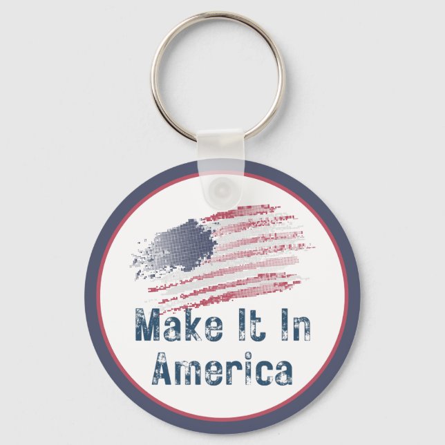 Make It In America Stylised  Key Ring (Front)
