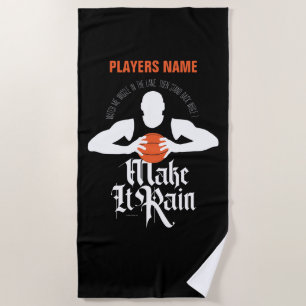 Make It Rain (Basketball) Beach Towel