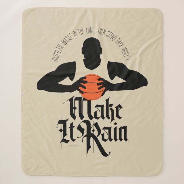 Make It Rain (Basketball) Sherpa Blanket (Front)