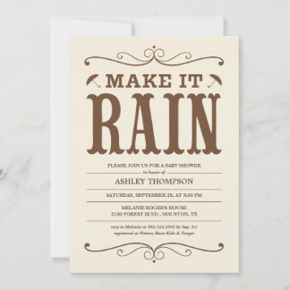 "Make it Rain" Vintage Baby Shower Invitations