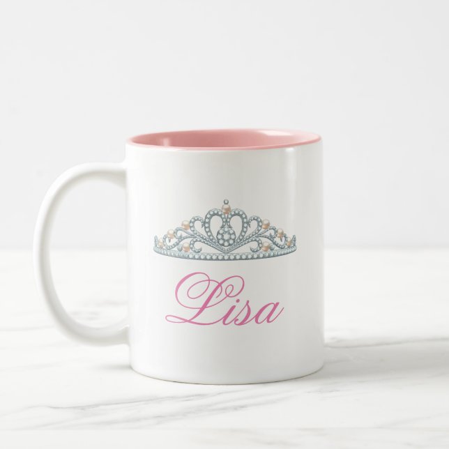 Make-It-Your-Own Tiara Mug! Two-Tone Coffee Mug (Left)