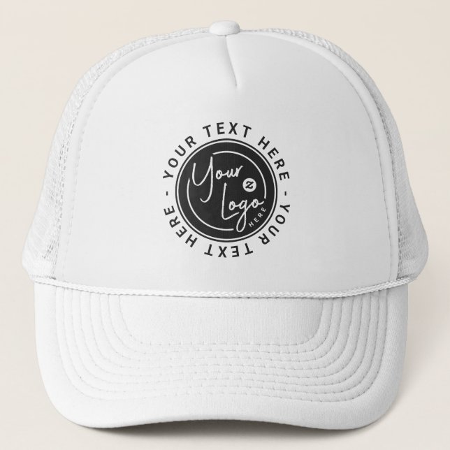 Make It Yours Custom Company Logo Trucker Hat (Front)
