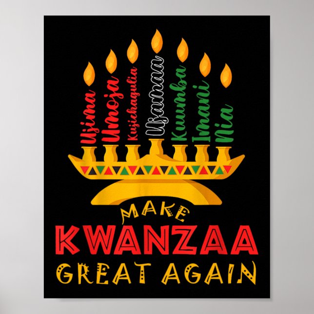 Make Kwanzaa Great Again Trump Funny Seven Candles Poster (Front)