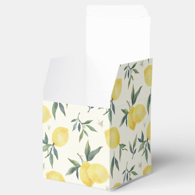 Make Lemonade (Ivory) Lemon Pattern – Favour Box (Opened)