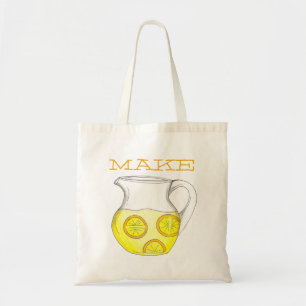 Make Lemonade Pitcher w/ Lemons Tote Bag