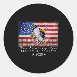 Make Liberals Cry Again T - Donald Trump Election Classic Round Sticker