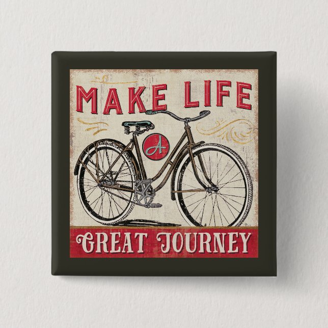 Make Life a Great Journey Quote 15 Cm Square Badge (Front)