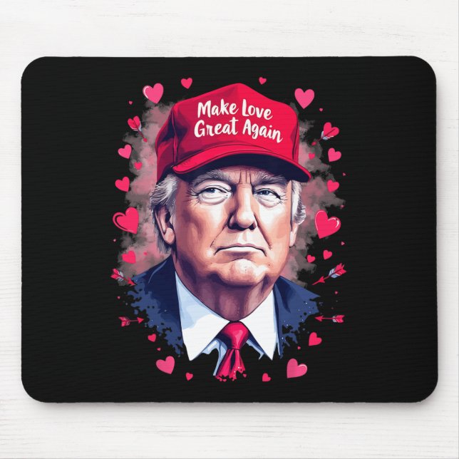 Make Love Great Again Funny Trump Valentine's Day  Mouse Pad (Front)