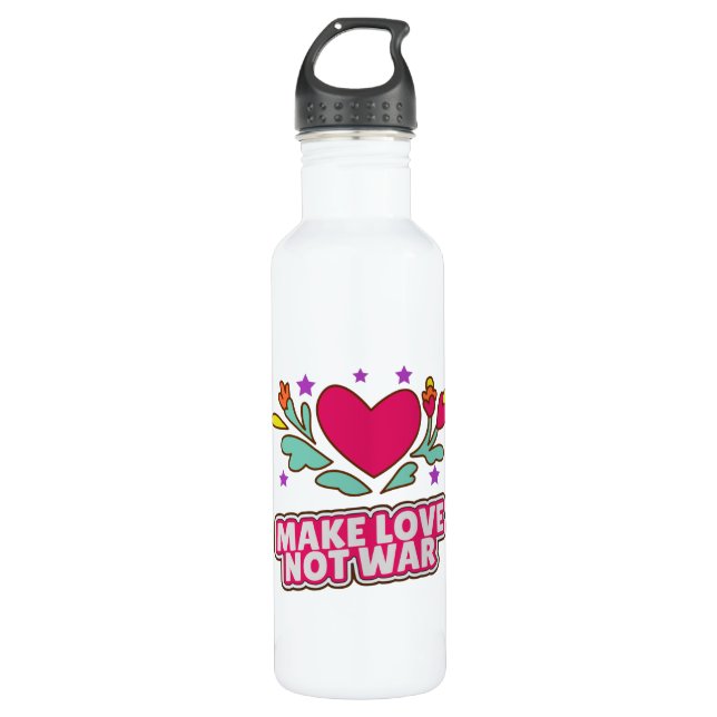 Make love not war 710 ml water bottle (Front)
