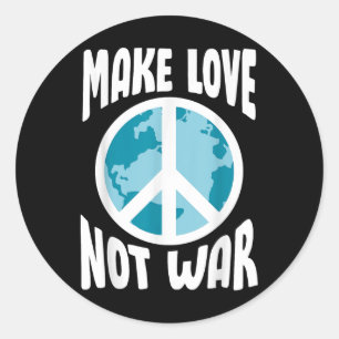 Make Love Not War  Classic Round Sticker