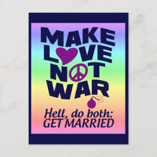 Make Love Not War custom postcard
