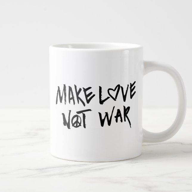 Make Love Not War Large Coffee Mug (Right)