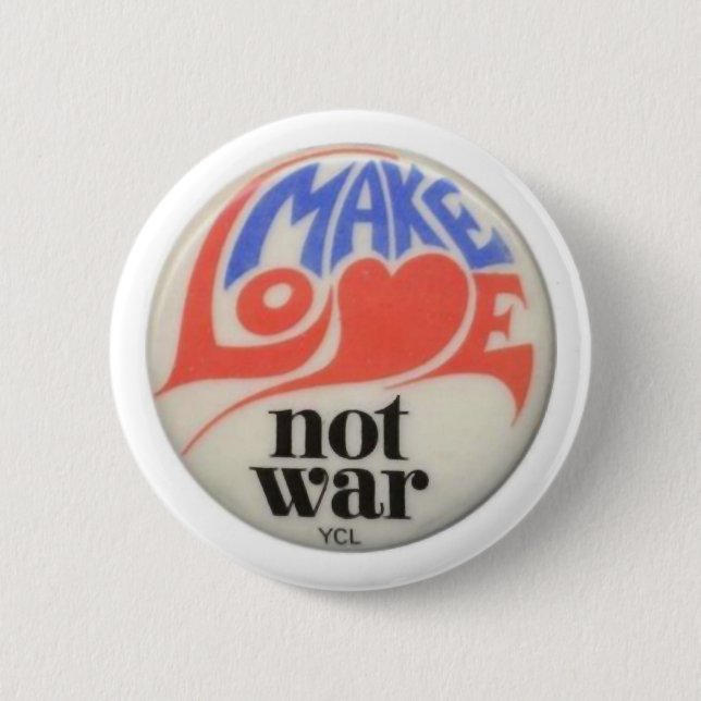 Make Love Not War Peace Art 6 Cm Round Badge (Front)