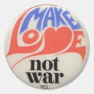 Make Love Not War Peace Symbol Classic Round Sticker