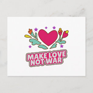 Make love not war postcard