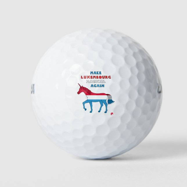 Make Luxembourg Magical Again Unicorn Golf Balls (Front)