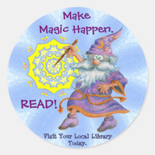 Make Magic Happen. READ! Classic Round Sticker