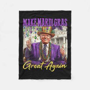 Make Mardi Gras Great Again Fleece Blanket