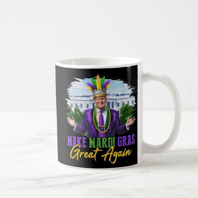 Make Mardi Gras Great Again Funny Trump Mardi Gras Coffee Mug (Right)