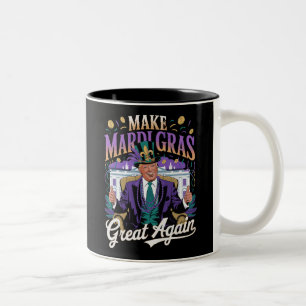 Make Mardi Gras Great Again Party Art Two-Tone Coffee Mug