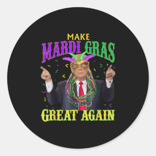 Make Mardi Gras Great Again Trump New Orleans Fleu Classic Round Sticker