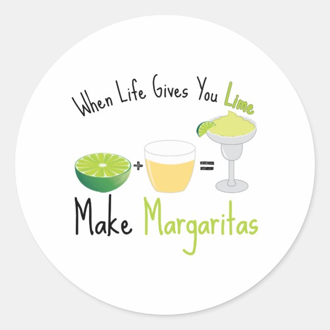 Make Margaritas Classic Round Sticker (Front)