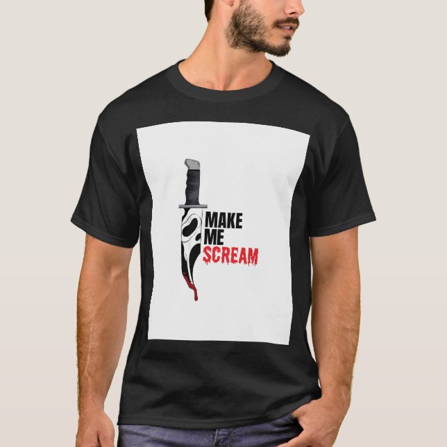Make Me Scream - Ghostface Knife T-Shirt (Front)