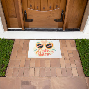 Make Me Shine Quote Cute Retro Sunglasses Doormat