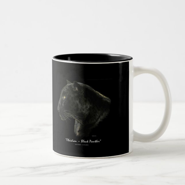 "MAKE MINE BLACK!" Black Panther Jaguar Coffee Mug (Right)