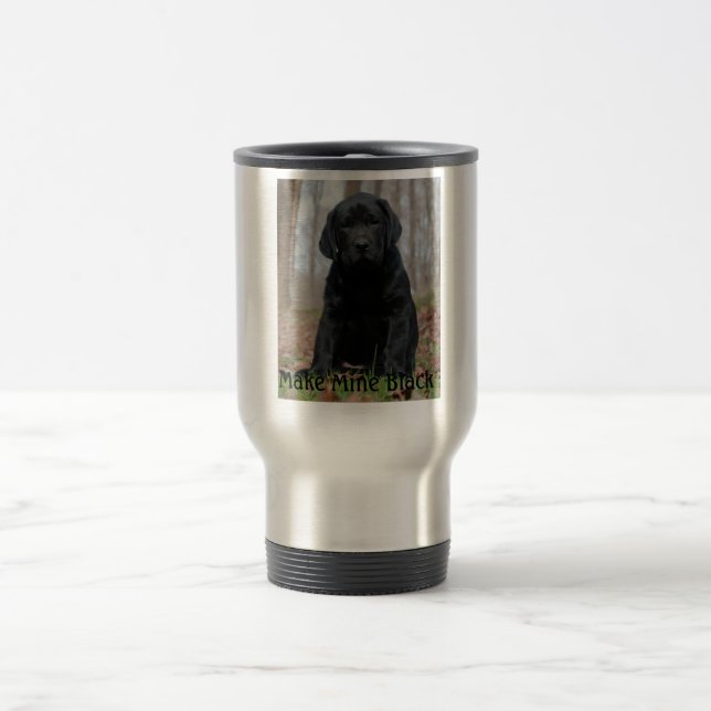 Make Mine Black Travel Mug (Center)