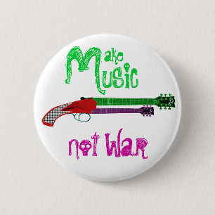 Make Music Not War 6 Cm Round Badge