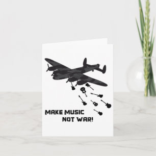 Make Music Not War Aeroplane Guitar Love Peace Pac Card