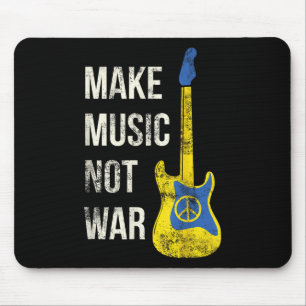 Make Music Not War Vintage Guitar Lovers & Pea Mouse Pad
