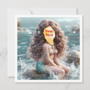 Make my child a mermaid princess, custom mermaid card