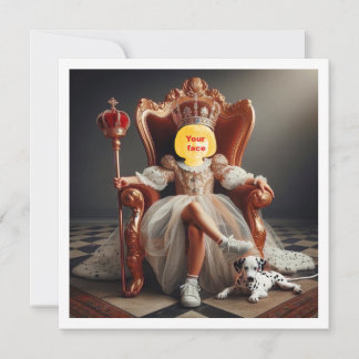 Make my child royal, little prince on throne card