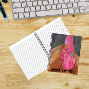 Make My Day Angry Red Rooster Meme Notebook