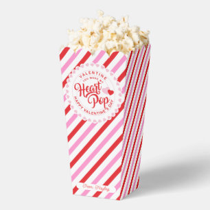 Make My Heart Pop Valentine Pink and Red Stripe Favour Box