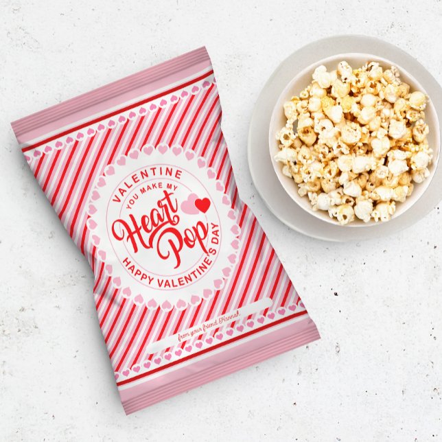 Make My Heart Pop Valentine's Popcorn Bag Wrapper (Creator Uploaded)