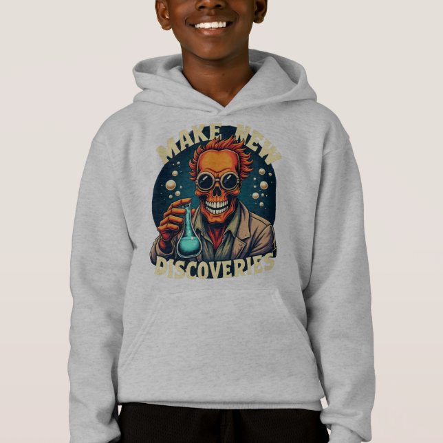Make New Discoveries - Mad Scientist Skull Art  (Front)