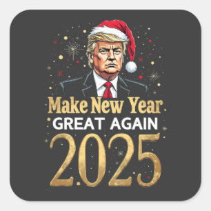 Make New Year Great Again 2025 Trump inauguration Square Sticker