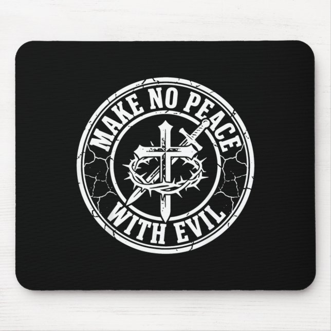 Make No Peace With Evil Knight Templar Jerum Cross Mouse Pad (Front)